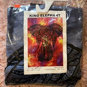 Blue elephant tapestry